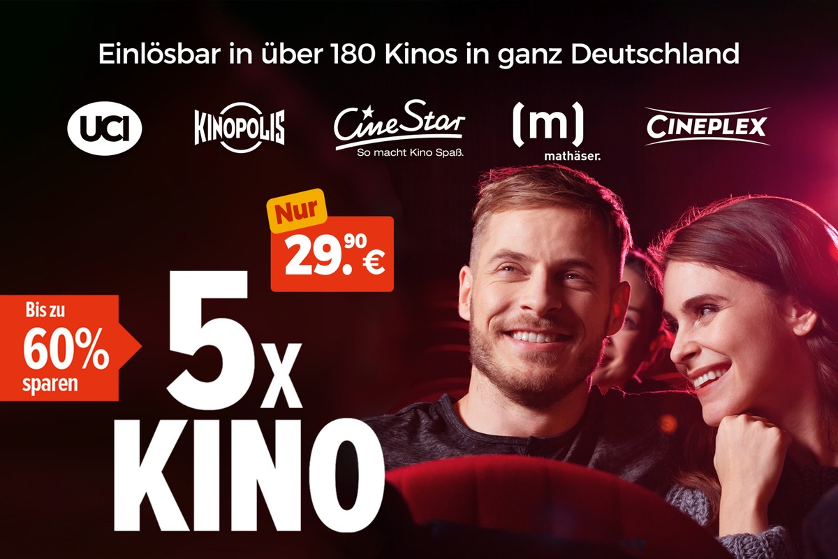 REWE Group legt erstmals mit den vier großen Kinoketten CineStar, Cineplex, UCI und Kinopolis sowie Incentive-Spezialist cadooz deutschlandweite Handelspromotion auf