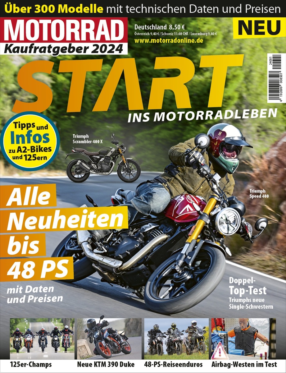 MOTORRAD gibt Einsteigern mit dem neuen Kaufratgeber Orientierung beim Start ins Motorradleben