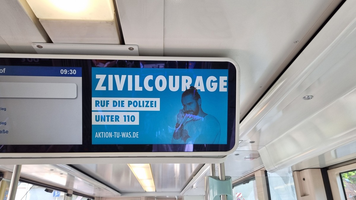 POL-DA: Darmstadt: &quot;Sichere Innenstadt&quot;/AKTION-TU-WAS - Initiative der Polizei für mehr Zivilcourage - Infotainment in Bussen und Bahnen der HEAG Mobilo