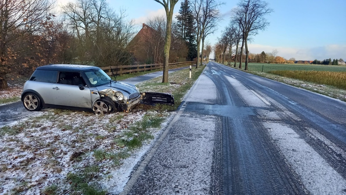 POL-DH: --- Glätteunfälle im Landkreis Diepholz - Einbrüche in Scholen, Kirchdorf und Sulingen - Radfahrerin bei Unfall in Diepholz schwer verletzt ---