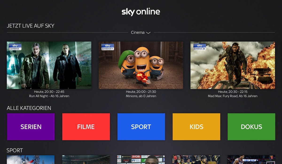 Sky Online ab sofort auf Apple TV streamen