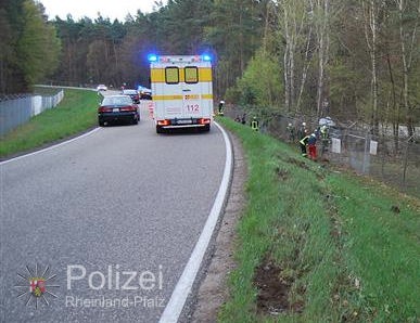 POL-PPWP: Schwindelattacke während der Fahrt - Zaun durchbrochen