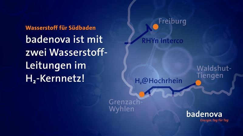 badenova Pressemeldung: BNetzA genehmigt H2-Kernnetz mit zwei badenova-Wasserstoffprojekten