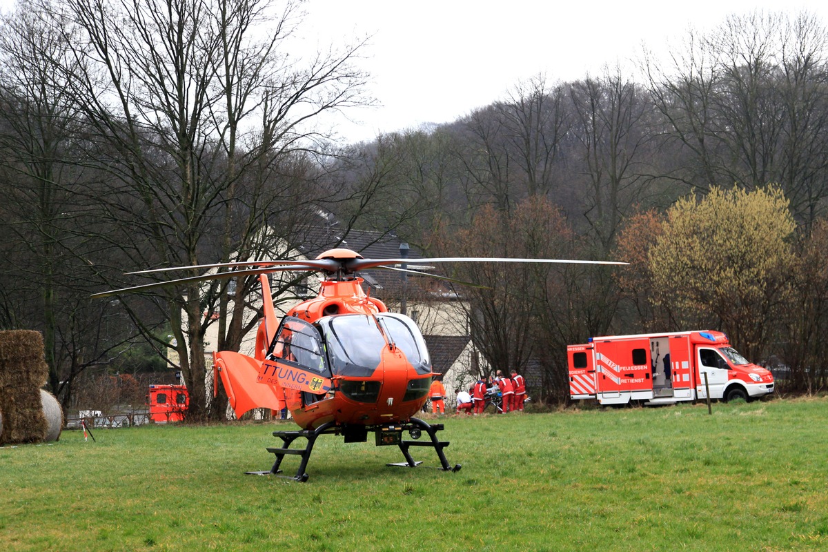 FW-E: 58-jähriger Mann bei Waldarbeiten lebensgefährlich verletzt