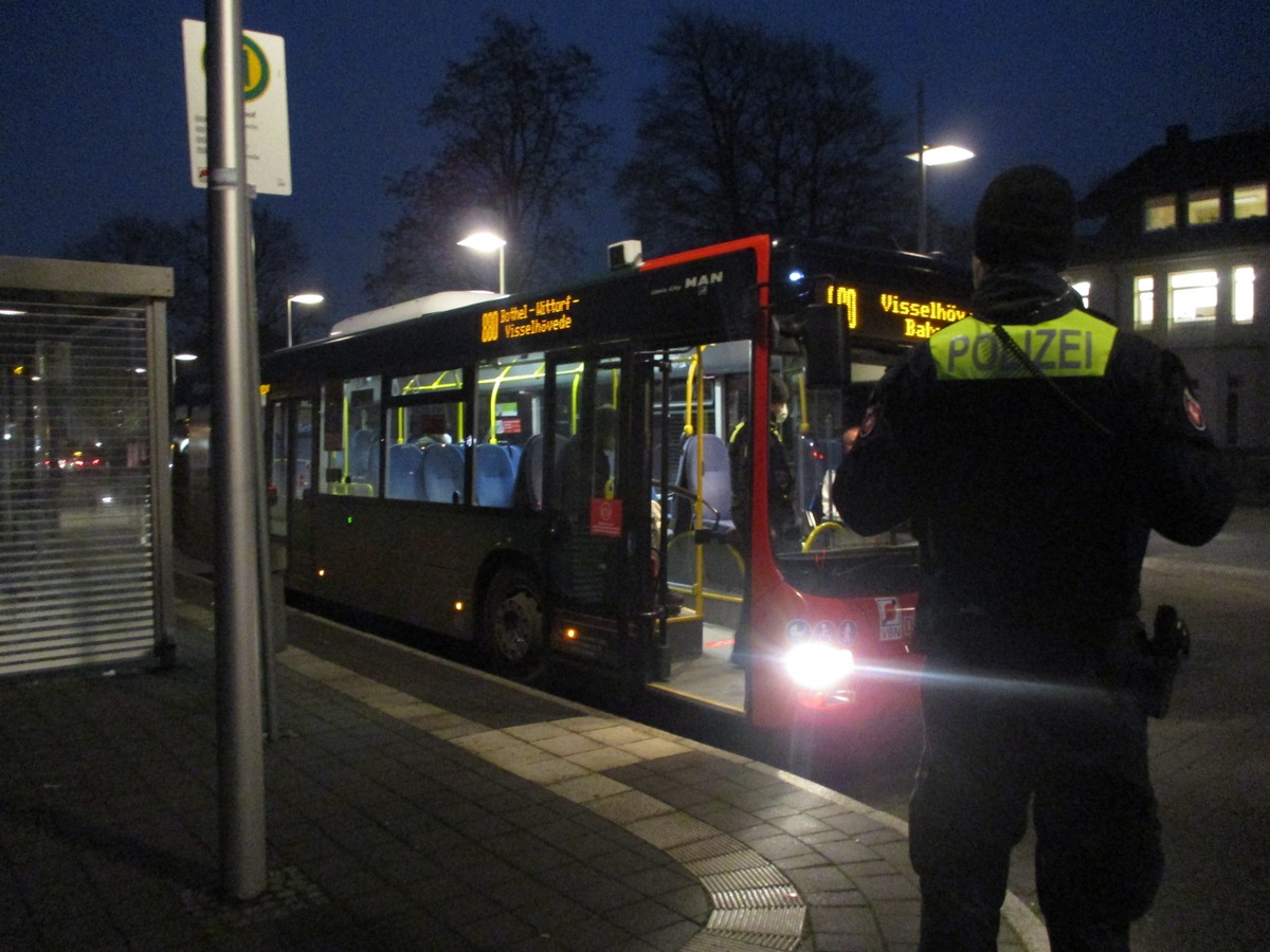 POL-ROW: ++ Polizei im Landkreis Rotenburg beteiligt sich an den landesweiten Corona-Kontrollen im ÖPNV ++