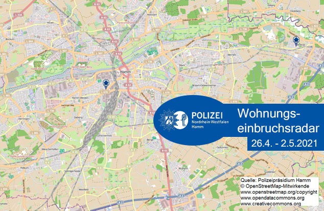 POL-HAM: Wohnungseinbruchsradar Hamm für die Woche 26.04.2021 bis 02.05.2021