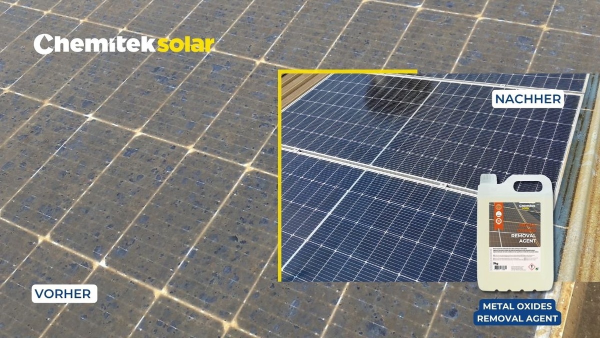 Chemitek Solar erweitert sein Sortiment an Solarreinigungslösungen um den neuen Metal Removal Agent