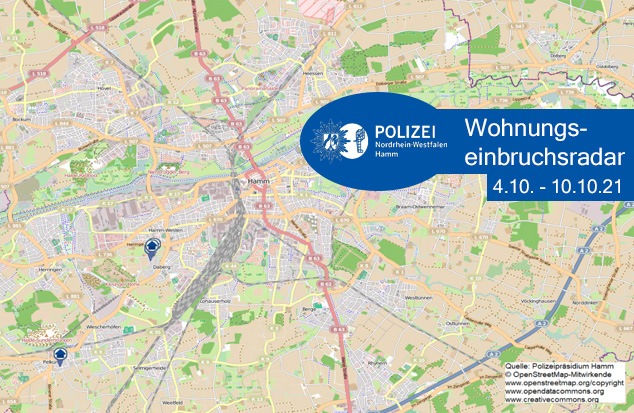 POL-HAM: Wohnungseinbruchsradar Hamm für die Woche 04.10.2021 bis 10.10.2021