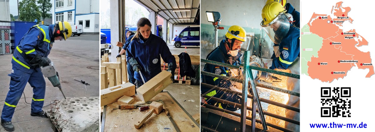 THW-HH MV SH: Stein, Holz, Metall - Start der THW-Grundausbildung in den zehn Ortsverbänden des Regionalbereiches Stralsund