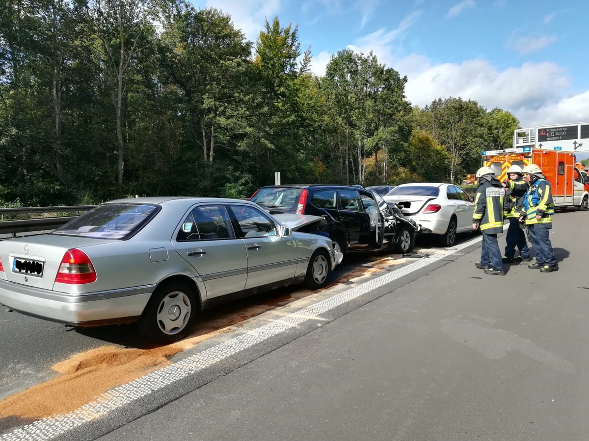 FW-BO: Verkehrsunfall auf der A 43 in Bochum