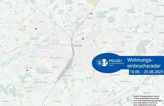 POL-HAM: Wohnungseinbruchsradar Hamm für die Woche vom 19. Juni bis 25. Juni