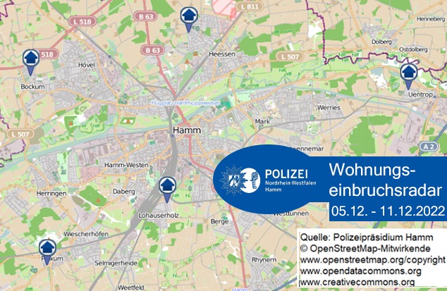 POL-HAM: Wohnungseinbruchsradar Hamm für die Woche vom 5. Dezember bis 11. Dezember 2022