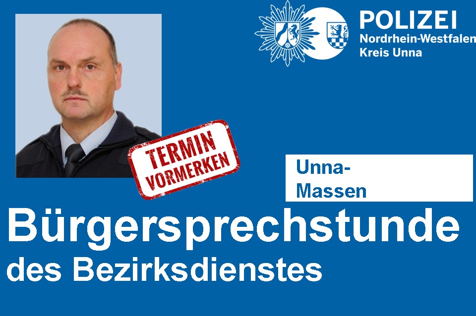 POL-UN: Unna- Bürgersprechstunde des Bezirksdienstes der Polizei in Massen - Bezirksbeamter Jürgen Horstmann bietet am 27.01.2020 Informationen und Hilfe an