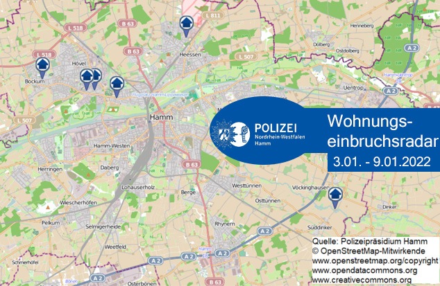 POL-HAM: Wohnungseinbruchsradar Hamm für die Woche vom 3. Januar bis 9. Januar 2022