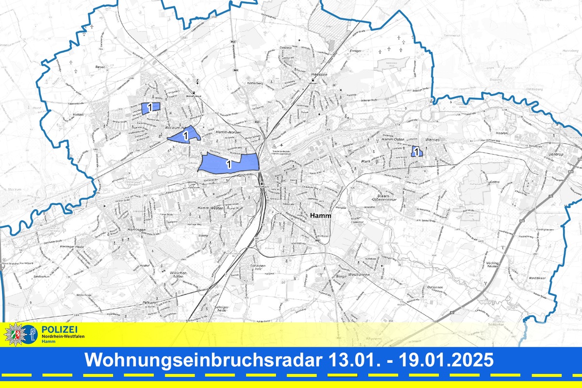 POL-HAM: Wohnungseinbruchsradar Hamm für die Woche vom 13. Januar bis 19. Januar 2025