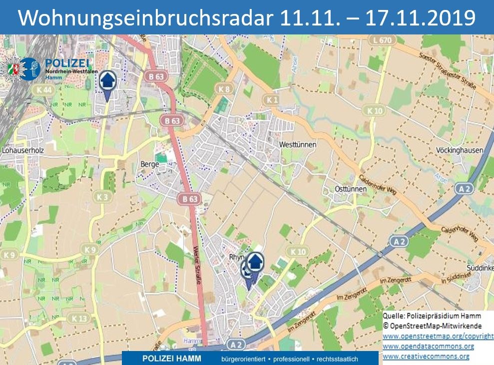 POL-HAM: Wohnungseinbruchsradar für die Woche vom 11.11.-17.11.2019