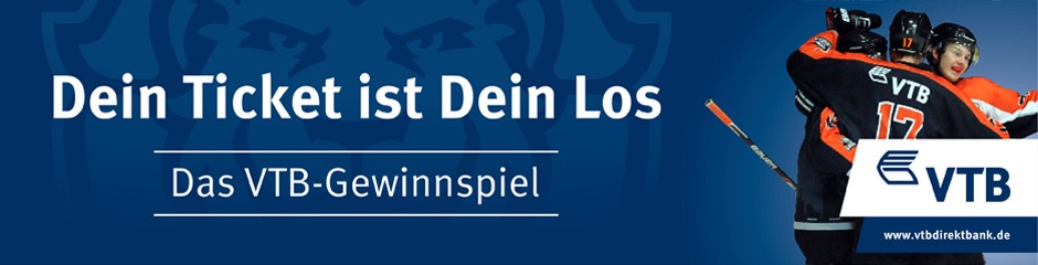 Die VTB Direktbank verlost tolle Preise beim nächsten Heimspiel des Eishockeyteams Löwen Frankfurt am 25.01.2015 in der Eissporthalle Frankfurt