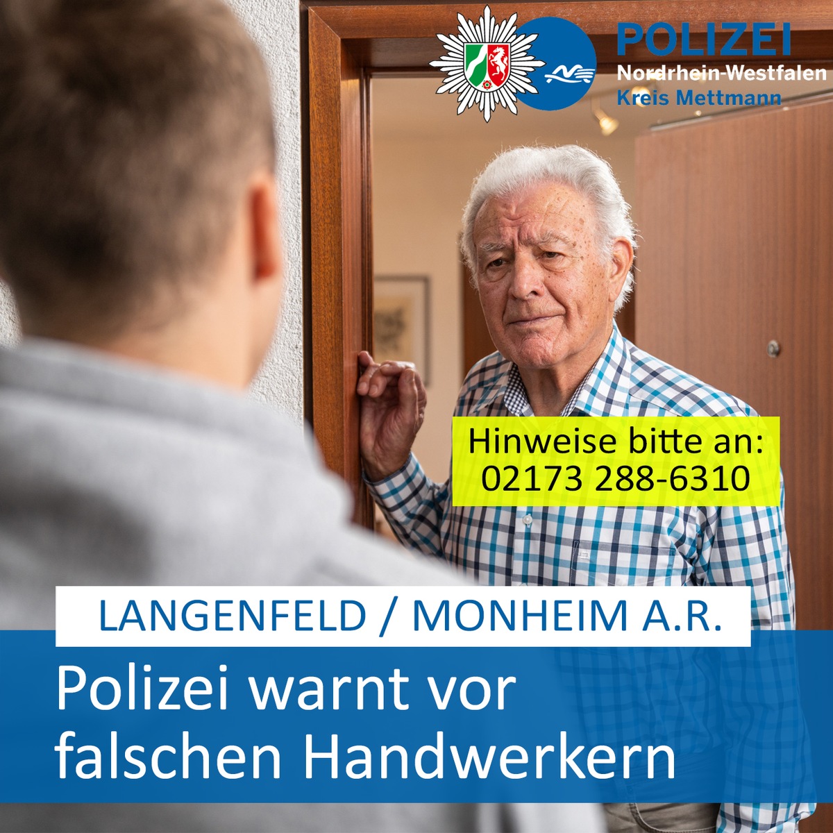 POL-ME: Polizei warnt vor falschen Handwerkern - Langenfeld / Monheim am Rhein - 2411108