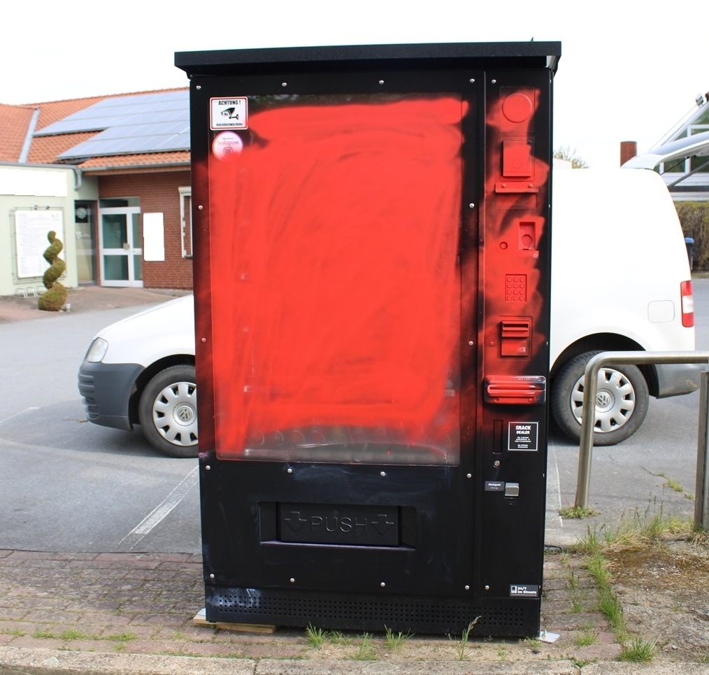 POL-MI: Snack-Automat mit Farbe beschmiert