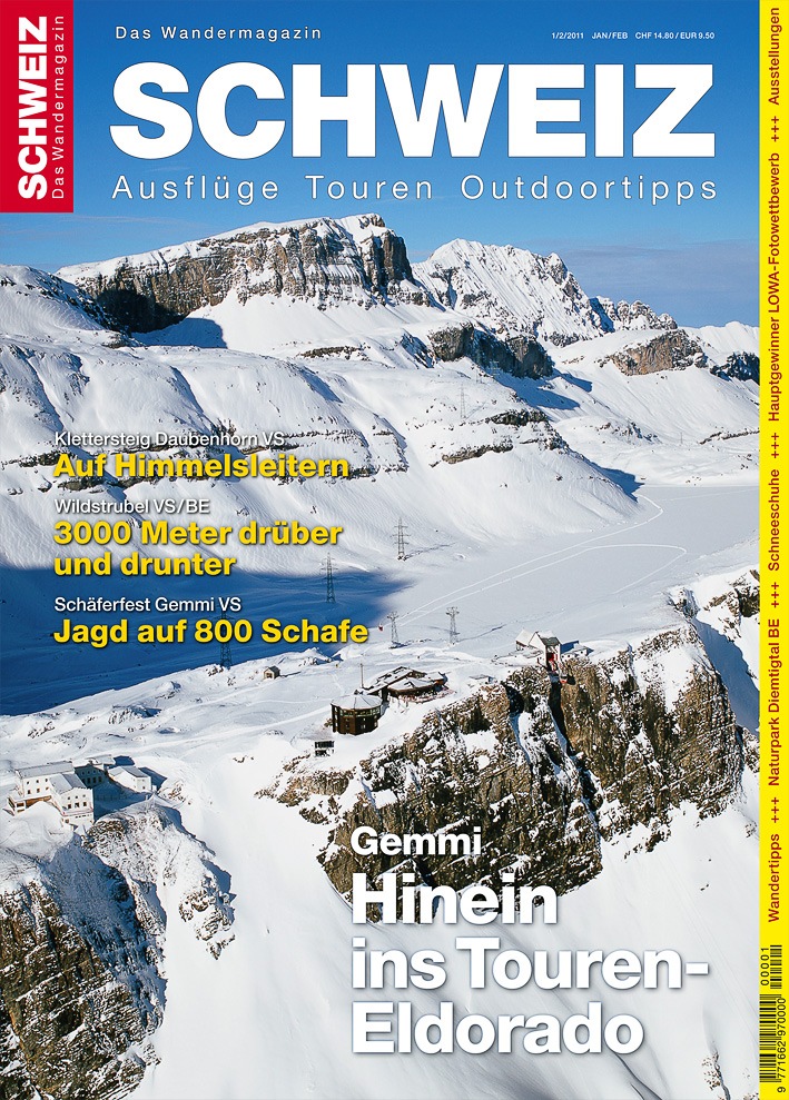 «Wandermagazin SCHWEIZ» im Januar, 01_2011 - Gemmi VS/BE: Hinein ins Touren-Eldorado