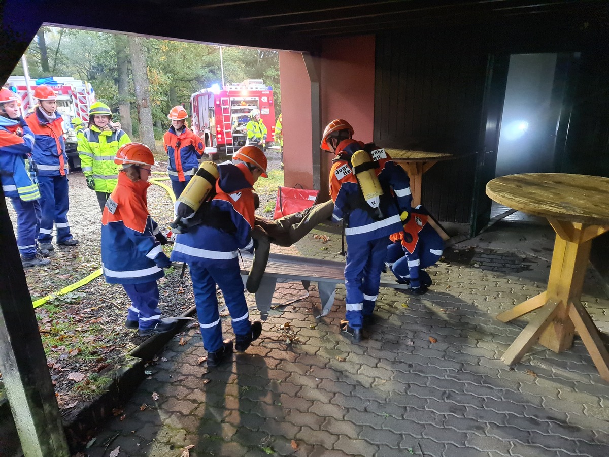 FW-OE: Gemeinschaftsübung der Jugendfeuerwehren Helberhausen, Silberg und Heinsberg