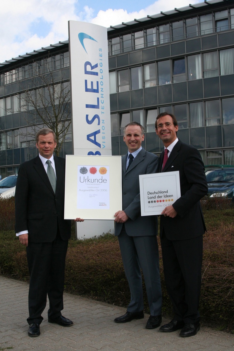 Basler &quot;Ort im Land der Ideen&quot; - Basler für Innovationskraft und Ideenreichtum im Rahmen der bundesweiten Standortinitiative 2006 ausgezeichnet