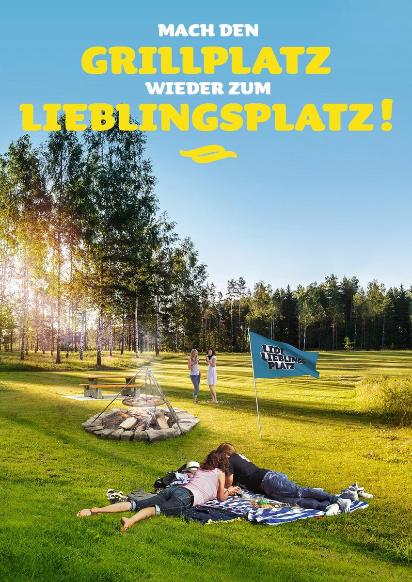 Mach den Grillplatz wieder zum Lieblingsplatz / Öde war gestern. Mit der Aktion &quot;Lidl Lieblingsplätze&quot; hilft Lidl ab dem 2. März 2015 dabei, Deutschlands Grillplätze wieder auf Vordermann zu bringen (FOTO)