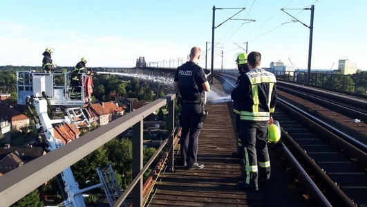 BPOL-FL: RD - Schwellenbrand auf der Eisenbahnhochbrücke