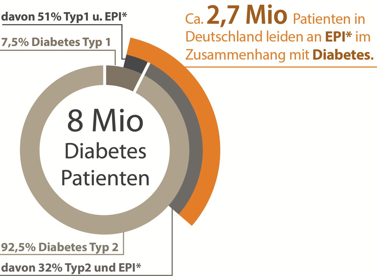 Verdauungsbeschwerden bei Diabetes ernst nehmen! / Bauchspeicheldrüse: Ein Organ mit zwei Funktionen - wenn neben Insulin zu wenig Verdauungsenzyme gebildet werden