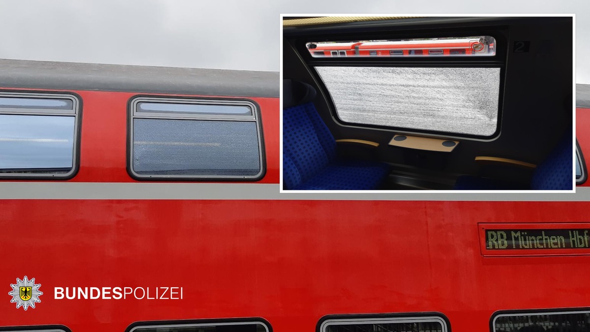 Bundespolizeidirektion München: Statt Bewurf Materialermüdung: Scheibe in Regionalbahn beschädigt