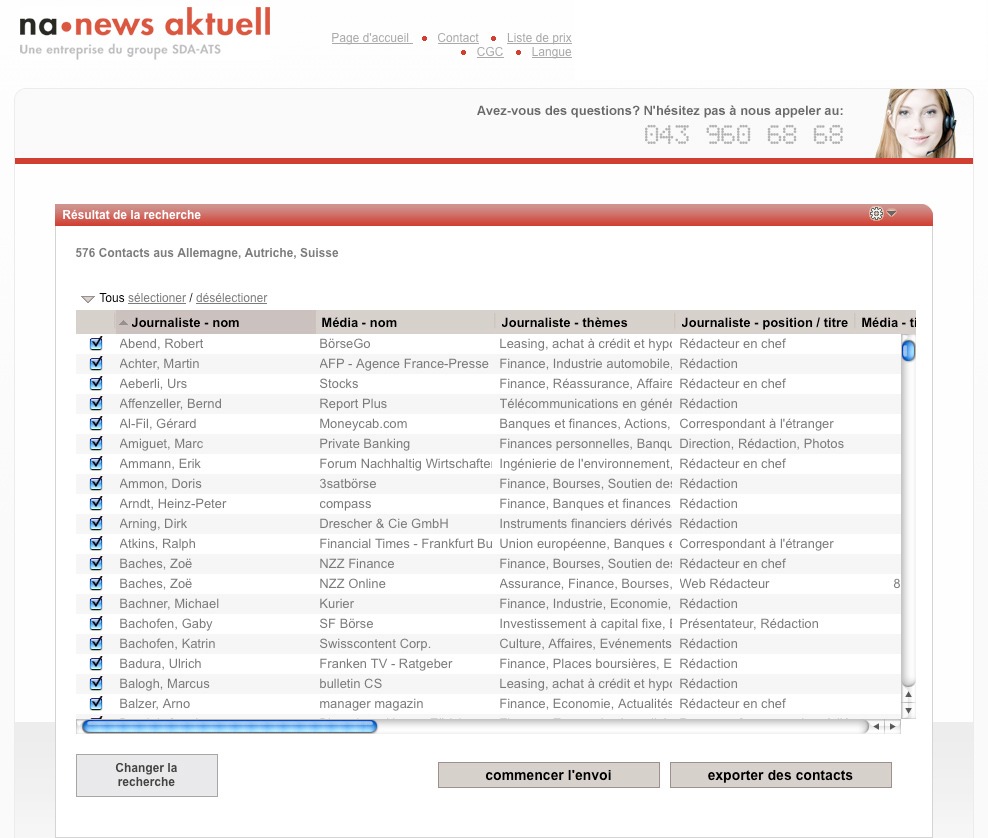 La filiale de l&#039;ATS, news aktuell, lance un nouvel AdressTool pour des contacts rédactionnels en Suisse, en Allemagne et en Autriche