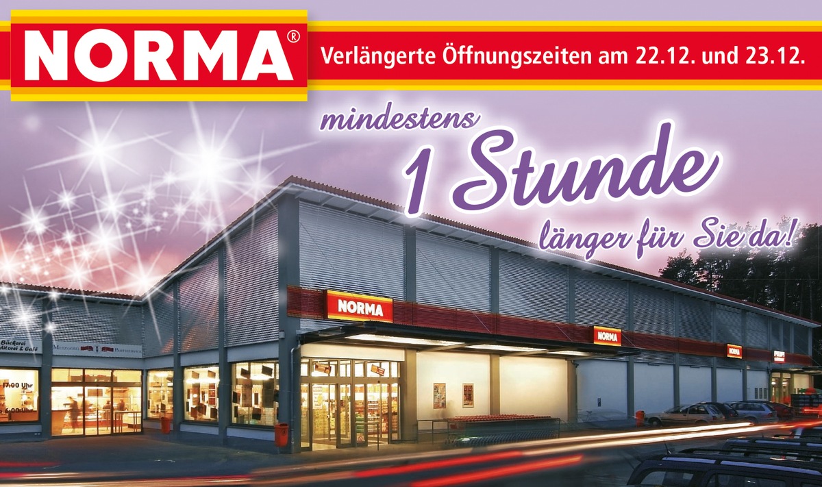 NORMA: Freitag und Samstag vor Heiligabend eine Stunde länger geöffnet! / Discounter aus Nürnberg ermöglicht entspannteren Weihnachtseinkauf (FOTO)