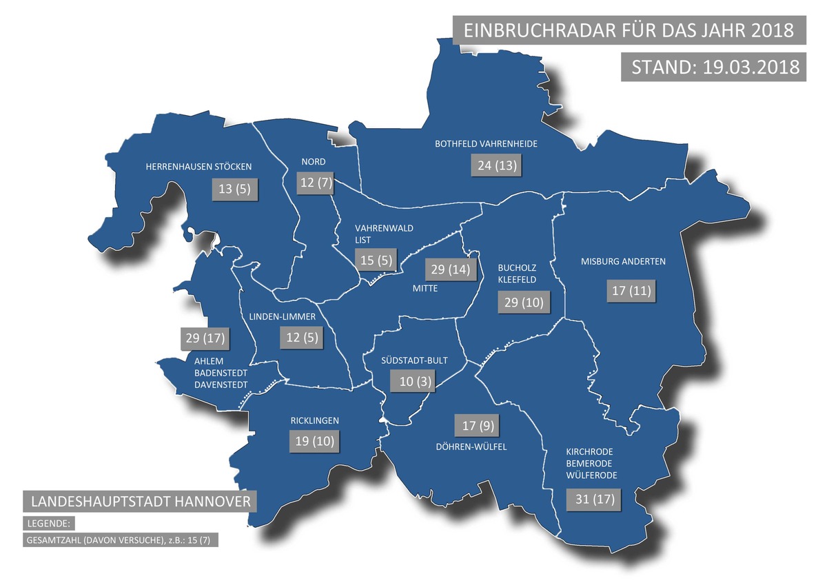 POL-H: Einbruchradar der Polizeidirektion (PD) Hannover ab sofort online