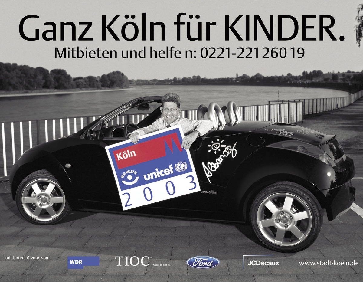 Auktion beginnt: Signierter Ford Streetka kann von Jedermann ersteigert werden / Autogramme zahlreicher Prominenter zugunsten von Kindern