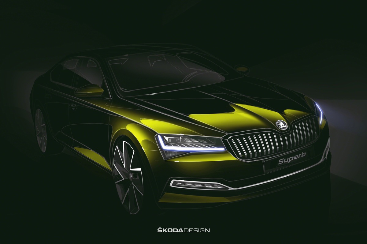 SKODA zeigt Designskizze des überarbeiteten SUPERB (FOTO)