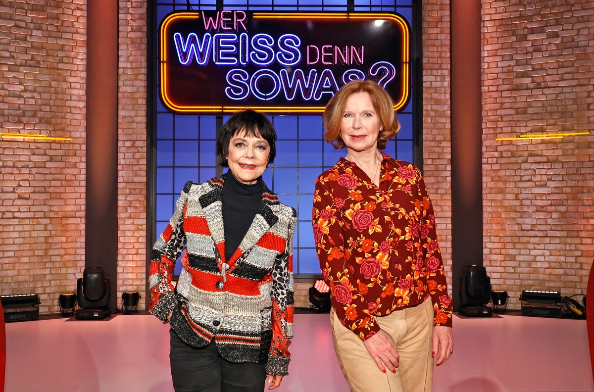 Diese Drombuschs raten: Marion Kracht und Simone Rethel bei &quot;Wer weiß denn sowas?&quot; / Das Wissensquiz vom 25. bis 29. April 2022, um 18:00 Uhr im Ersten, moderiert von Kai Pflaume