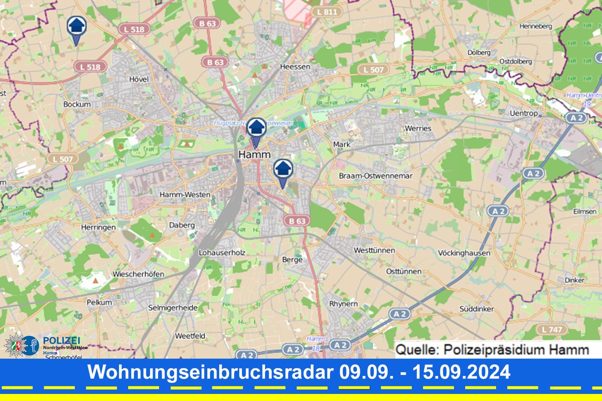 POL-HAM: Wohnungseinbruchsradar Hamm für die Woche vom 9. September bis 15. September