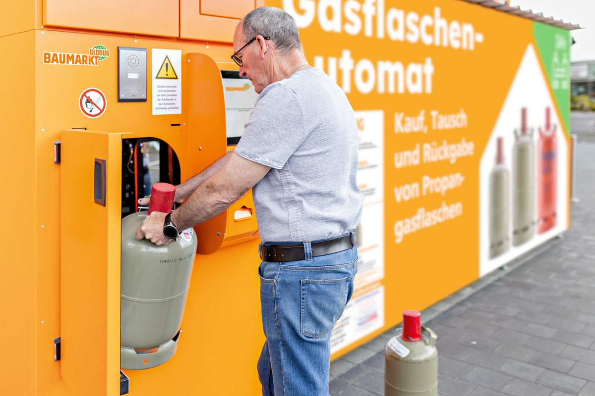 Globus Baumarkt setzt auf Service - bereits an 66 Standorten Gasflaschen-Tauschautomaten