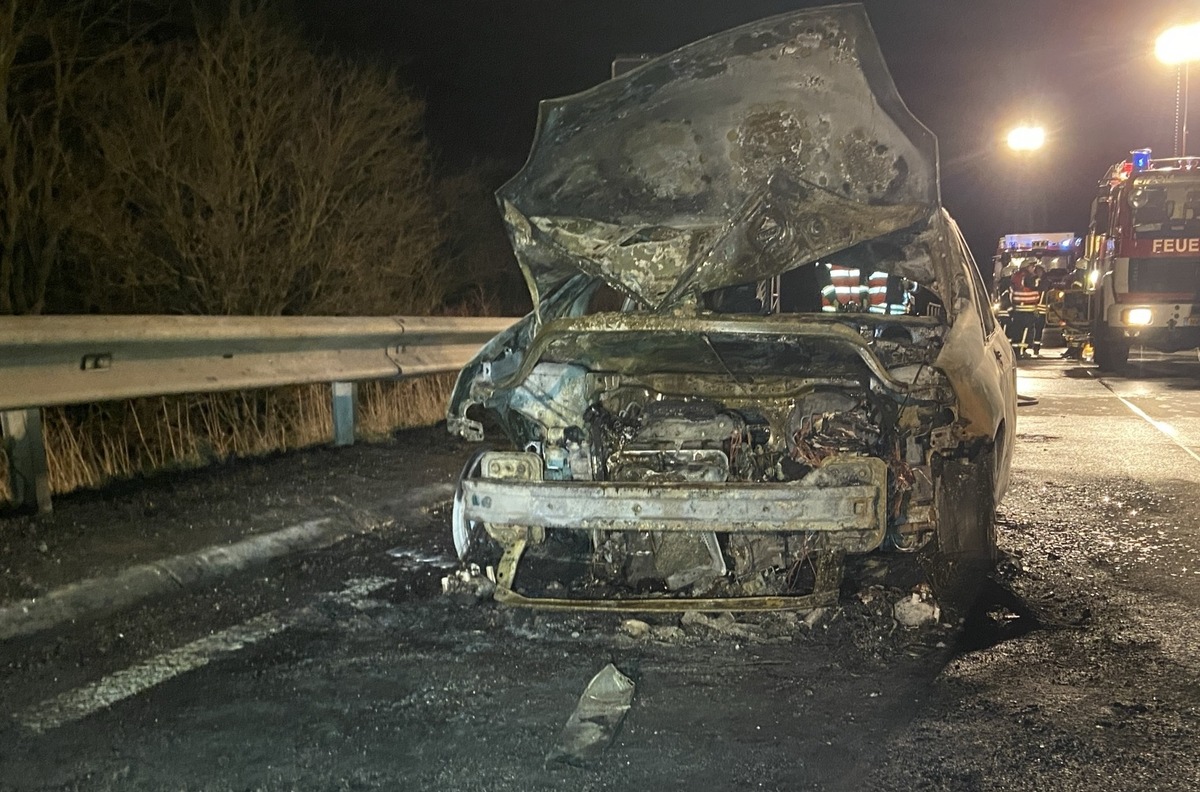 POL-PDLD: Brennender PKW auf der A 65 bei Neustadt/ Wstr.