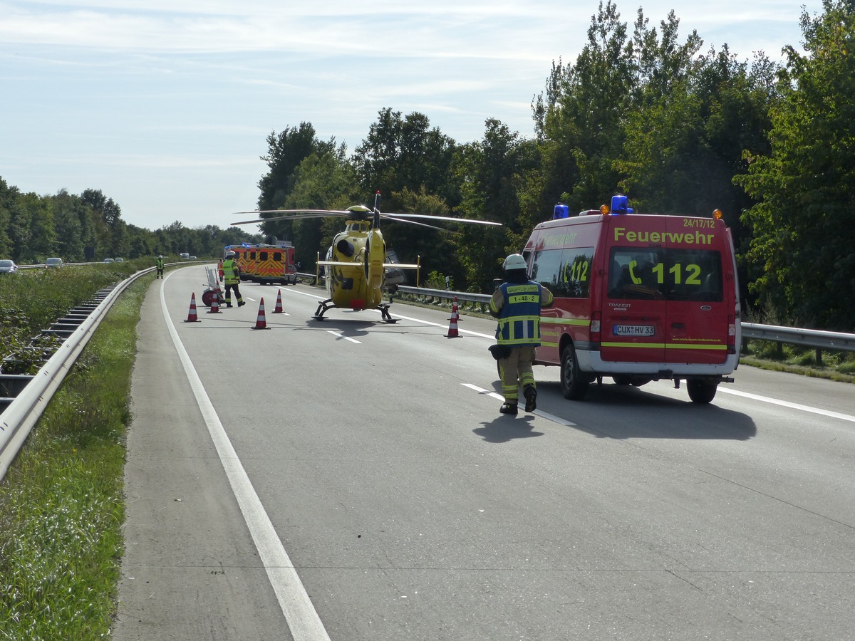 POL-CUX: Nachträgliche Medieninformation der Polizeiinspektion Cuxhaven vom 18. September 2020 - Verkehrsunfälle auf der BAB 27 - Insgesamt fünf Schwerverletzte -