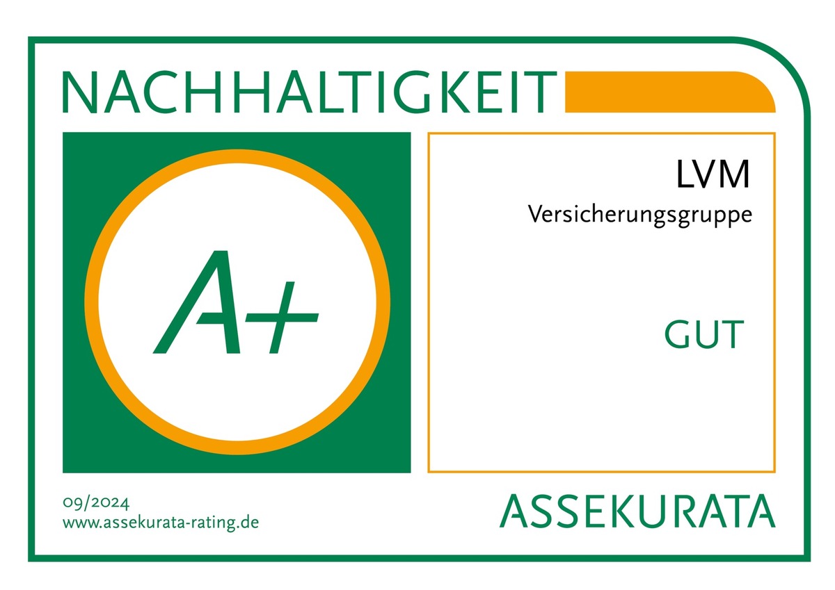 LVM weiterhin mit A+ im Assekurata-Nachhaltigkeitsrating