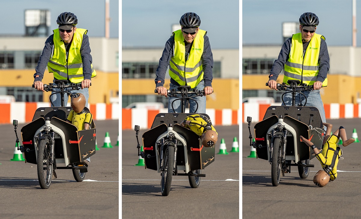 Kinder im Lastenfahrrad: Sicherheit gibt es nur mit Anschnallsystem / DEKRA Verkehrssicherheitsreport 2020