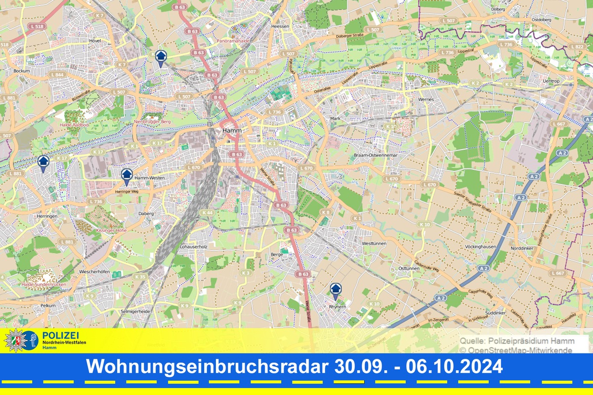 POL-HAM: Wohnungseinbruchsradar Hamm für die Woche vom 30. September bis 6. Oktober