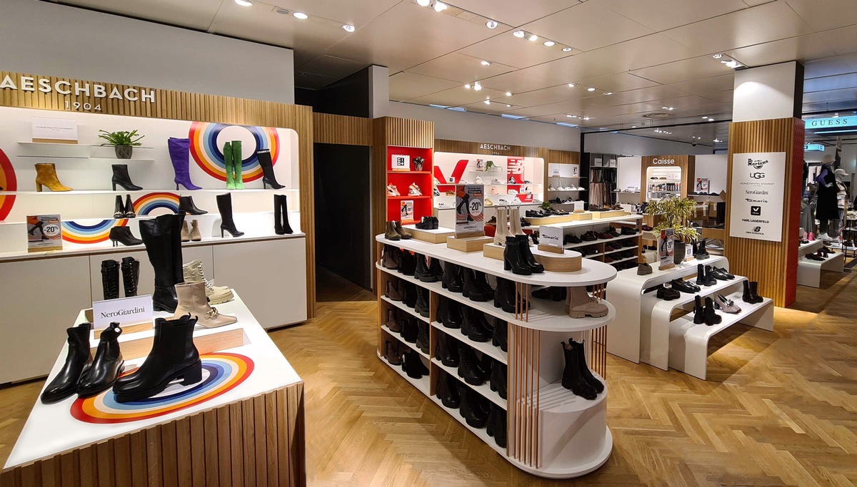 Manor X Aeschbach : élargissement conséquent de l&#039;offre de chaussures sur manor.ch, avec des marques et des exclusivités attrayantes ainsi que cinq shop-in-shops dans les grands magasins Manor