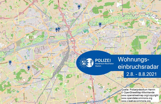 POL-HAM: Wohnungseinbruchsradar Hamm für die Woche 02.08.2021 bis 08.08.2021