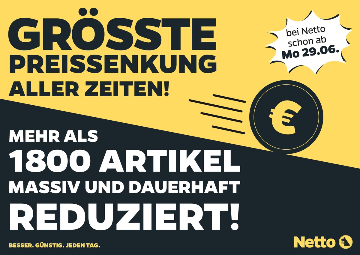 Konjunkturprogramm bei Netto: Der Lebensmitteldiscounter rundet bei Preissenkungen grundsätzlich ab