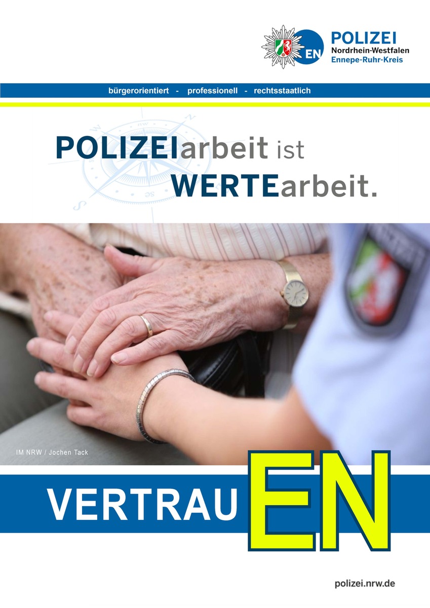 POL-EN: Einladung zum Dialog zwischen Bürger*innen und Polizei- &quot;POLIZEIarbeit ist WERTEarbeit.&quot;- Mittwoch, 15.06.2022, 10:30 Uhr bis 15:30 Uhr, in der Herdecker Fußgängerzone