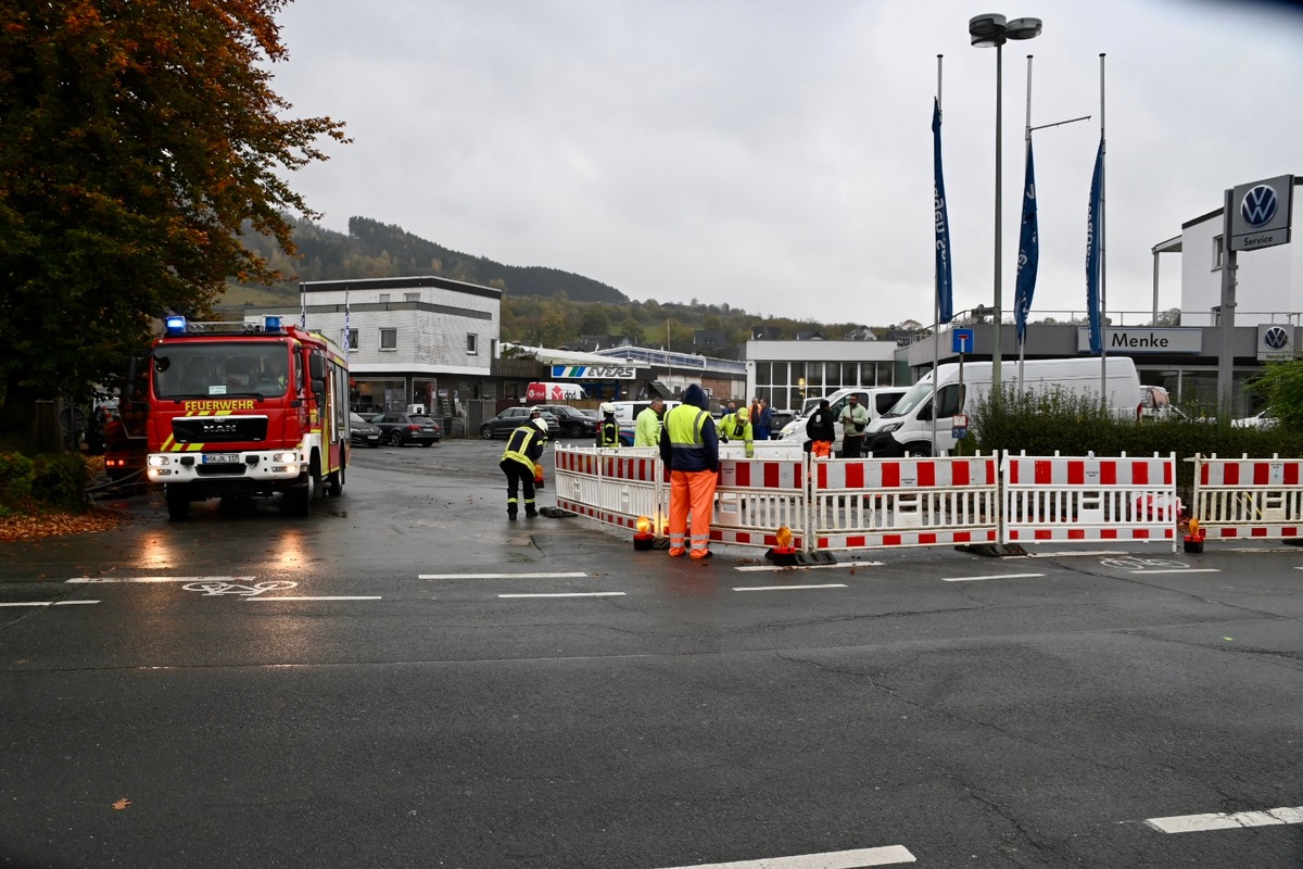 FF Olsberg: Rohrbruch in Olsberg