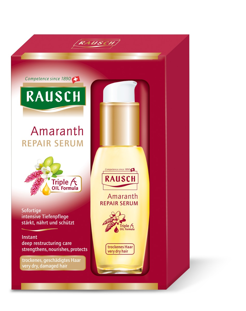 Produktneuheit - RAUSCH Amaranth REPAIR-SERUM für trockenes, sprödes und strapaziertes Haar (BILD)