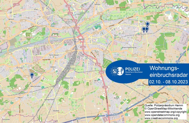 POL-HAM: Wohnungseinbruchsradar Hamm für die Woche vom 2. Oktober bis 8. Oktober